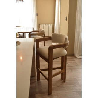 Taburete para Isla / Desayunador / Barra Málaga Con Apoyabrazos Madera Petiribí