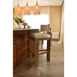 Taburete para Isla / Desayunador / Barra Málaga Sin Apoyabrazos Madera Petiribí