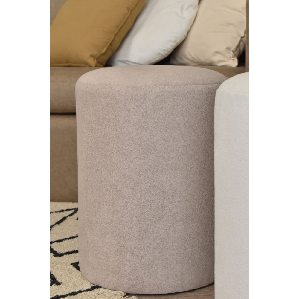 Puff cilindrico 35x45cms Stock para entrega inmediata Bucle 