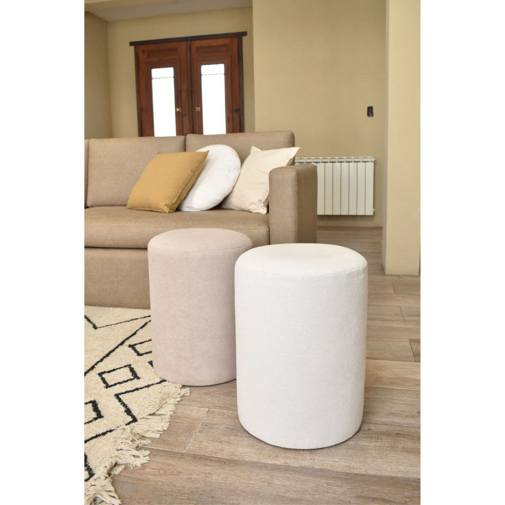 Puff cilindrico 35x45cms Stock para entrega inmediata Bucle 