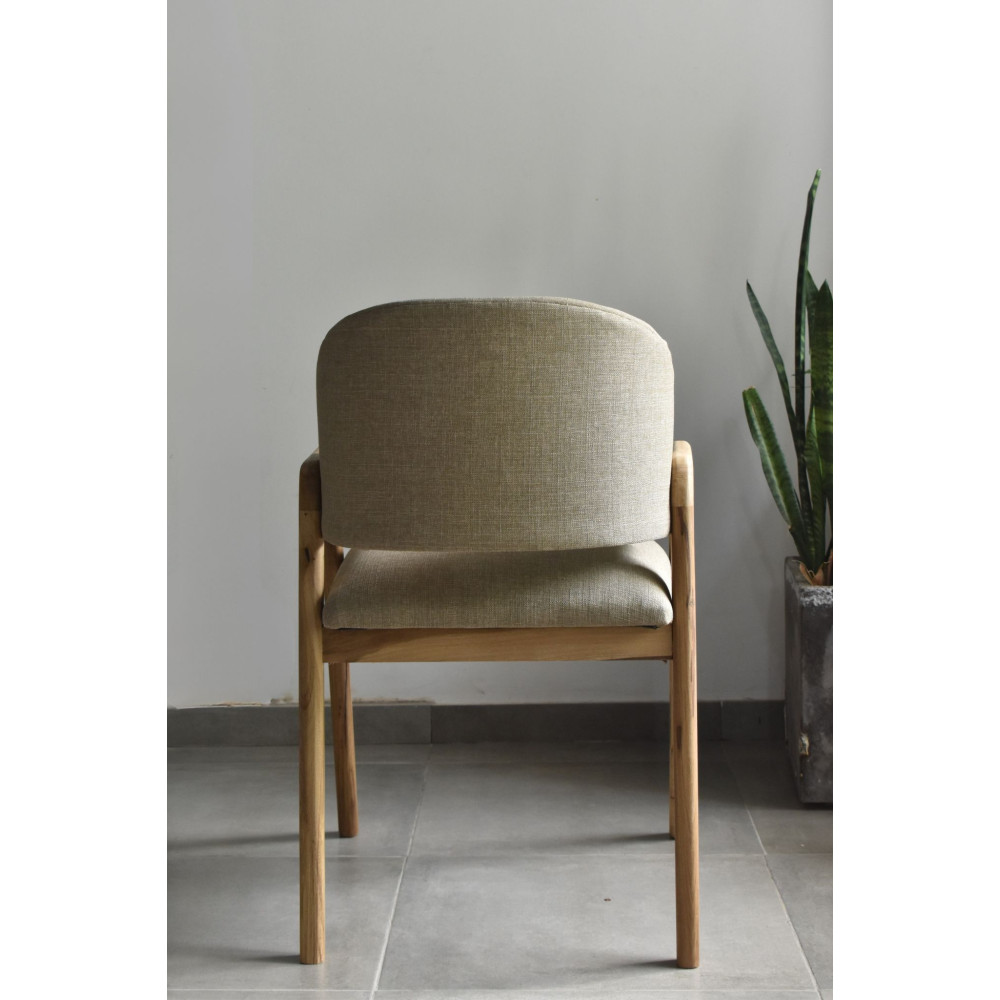 Silla Roma con Apoyabrazos Lino Spazio Linen Madera Petiribi Stock entrega inmediata