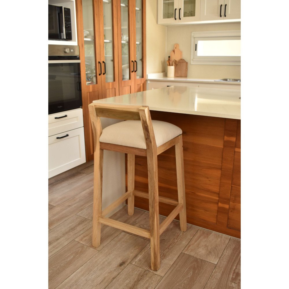Taburete para Isla / Desayunador / Barra Génova Asiento Tapizado Madera Petiribí