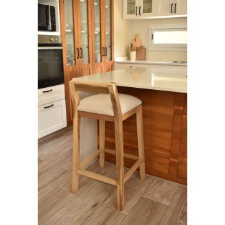 Taburete para Isla / Desayunador / Barra Génova Asiento Tapizado Madera Petiribí