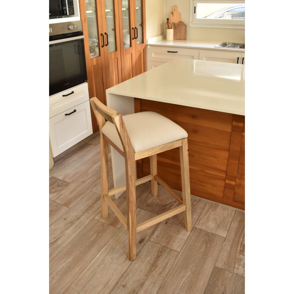 Taburete para Isla / Desayunador / Barra Génova Asiento Tapizado Madera Petiribí