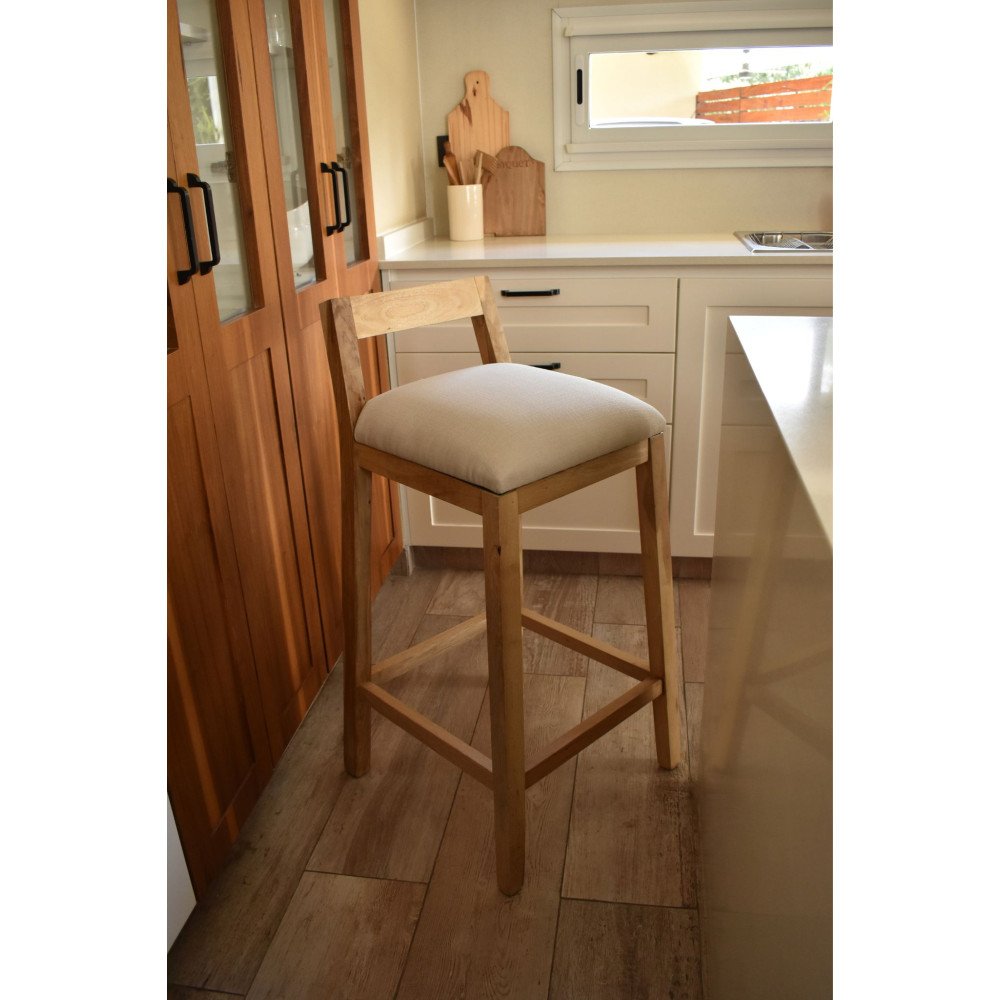 Taburete para Isla / Desayunador / Barra Génova Asiento Tapizado Madera Petiribí