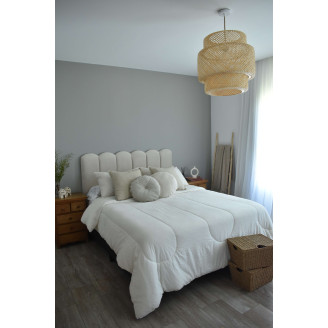 Respaldo de cama barras curvas 