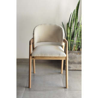 Silla Roma con Apoyabrazos Lino Spazio Crudo Madera Petiribi Stock entrega inmediata