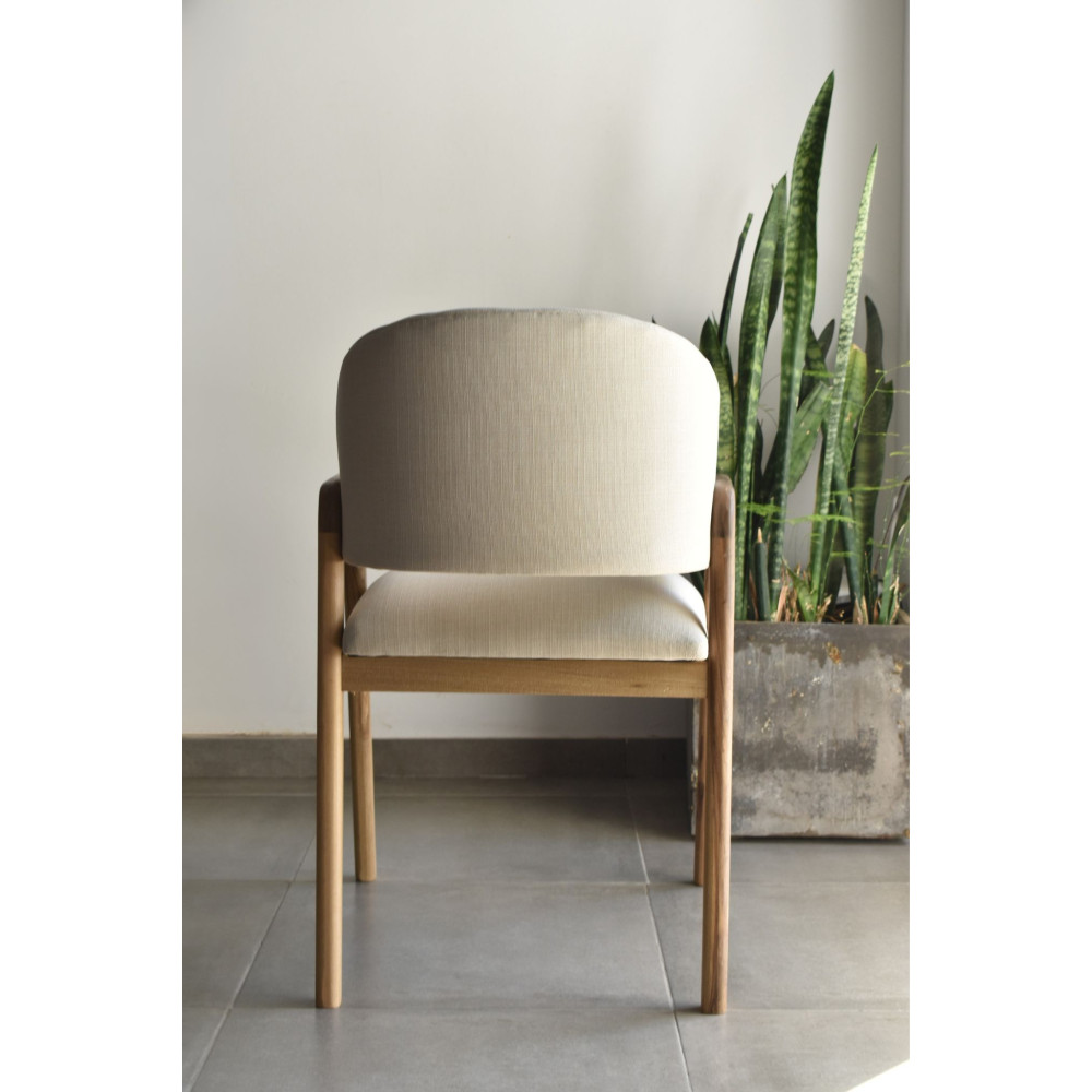 Silla Roma con Apoyabrazos Lino Spazio Crudo Madera Petiribi Stock entrega inmediata