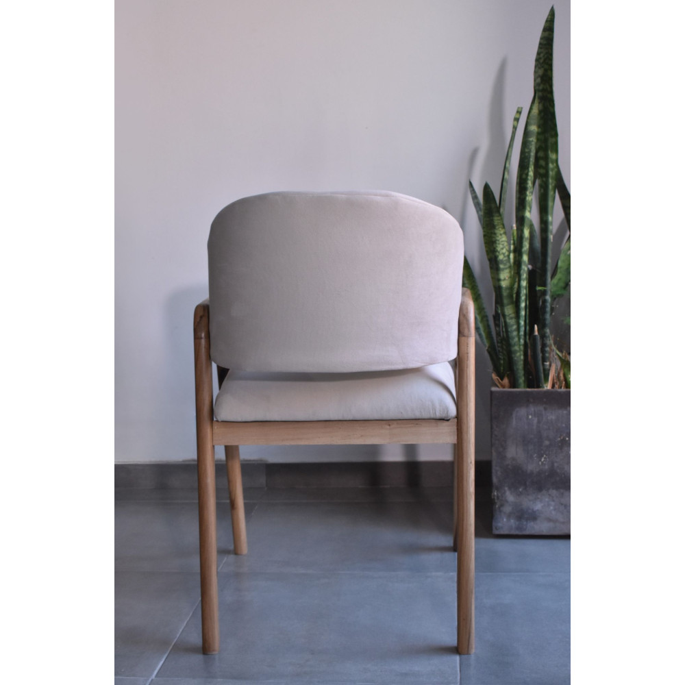 Silla Roma con Apoyabrazos Pana donn Perla Madera Petiribi Stock entrega inmediata