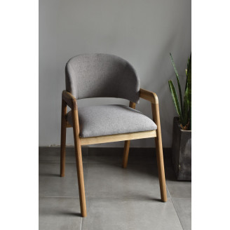 Silla Roma con Apoyabrazos Tela tokio Gris claro Madera Petiribi Stock 