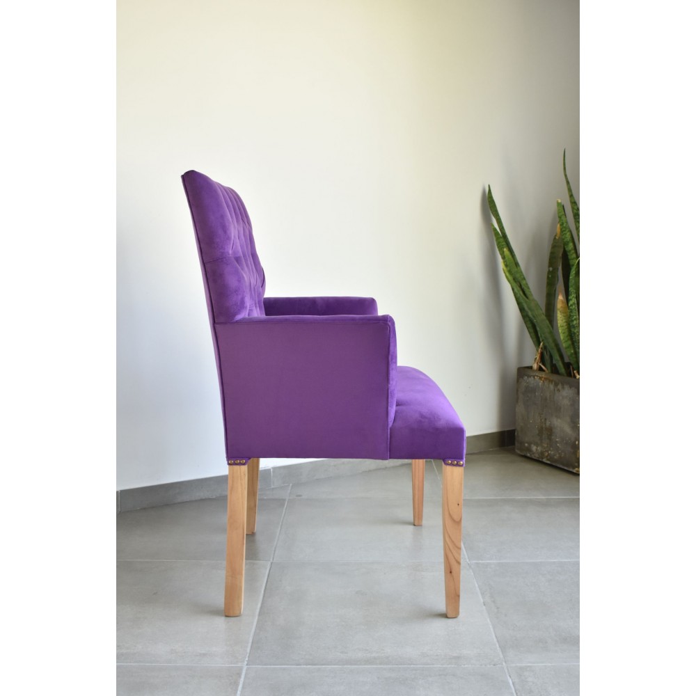 Silla Cabecera Tokio Capitone Pana Donn Mora Stock entrega inmediata