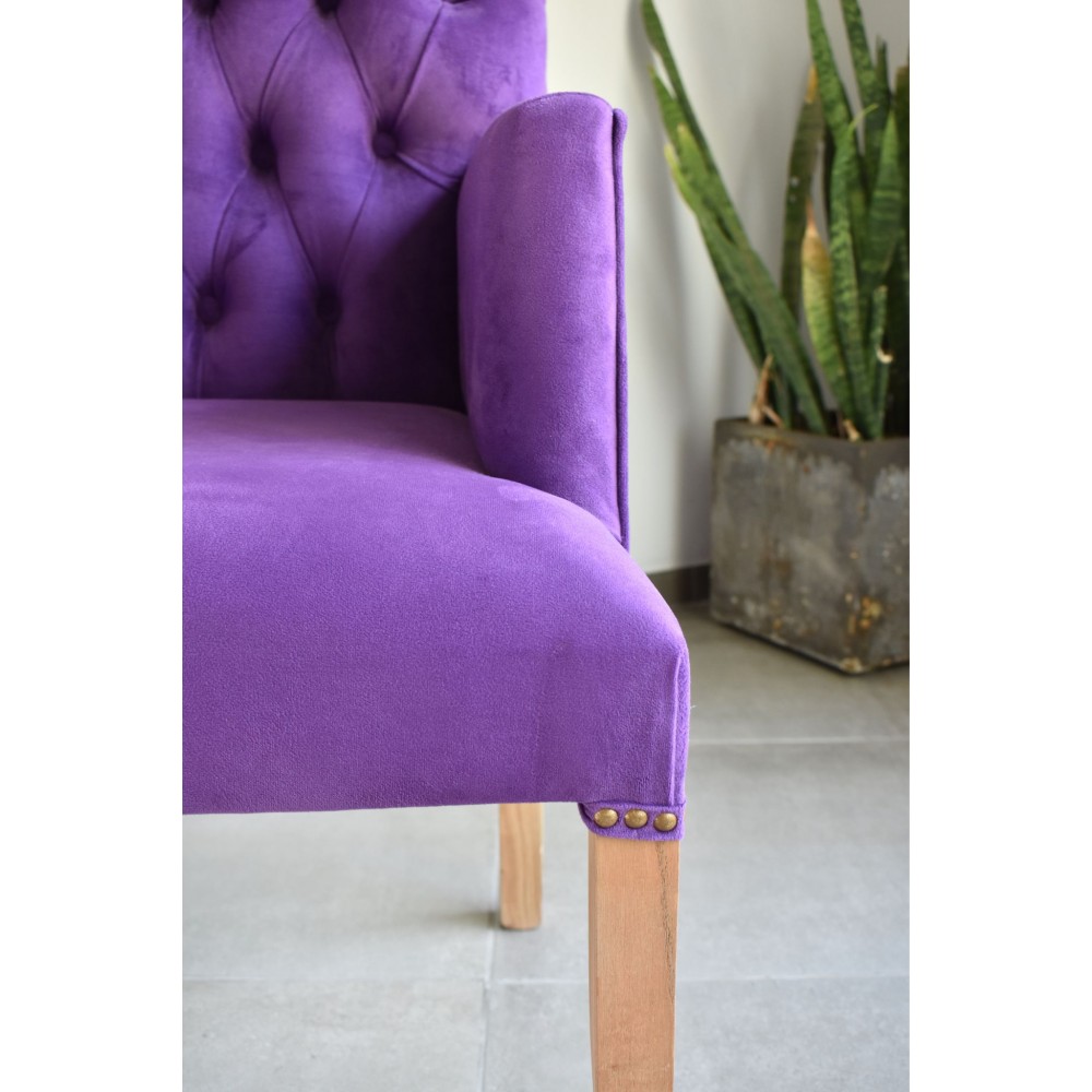 Silla Cabecera Tokio Capitone Pana Donn Mora Stock entrega inmediata