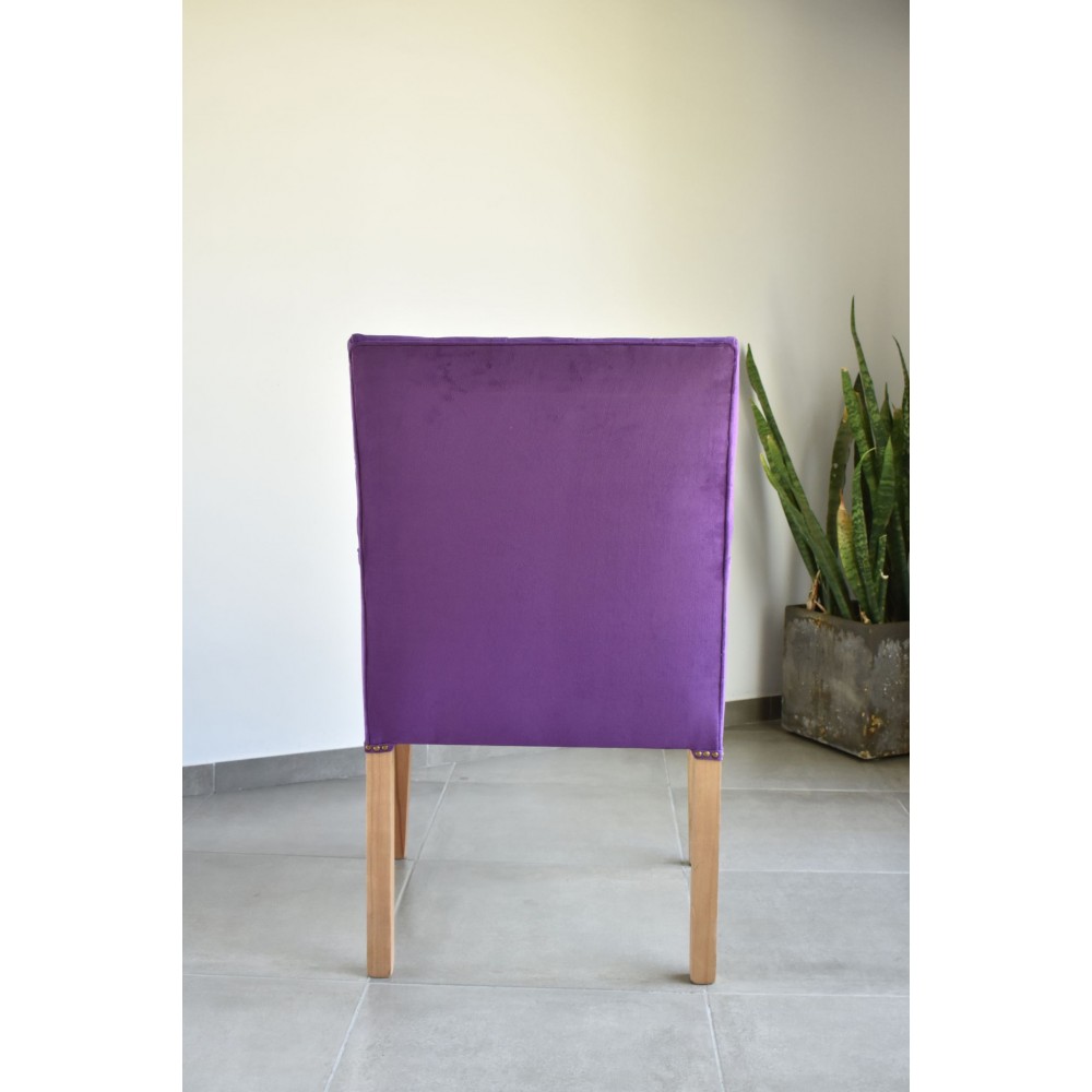 Silla Cabecera Tokio Capitone Pana Donn Mora Stock entrega inmediata